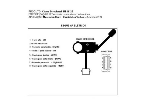 Chave Direcional de Seta Comando Seta Carro Fiat Uno 03 a 10 Ospina